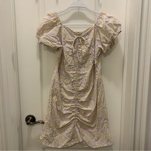 made in korea yellow floral mini dress